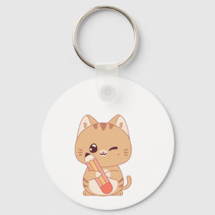 CUTE CAT STUDENT CATS LOVERS DESIGN  KEY RING