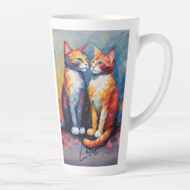 Cute Cat  Stylish Animal Cat Latte Coffee Mug (Right)