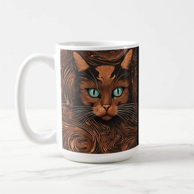 Cute Cat  Stylish Animal Cat Latte Coffee Mug (Left)