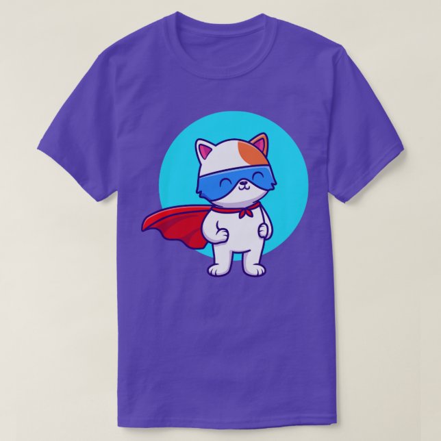 Cute Cat SuperHero T-Shirt (Design Front)