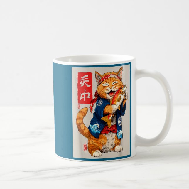 Cute Cat Sushi Japanese Food Anime Graphic Tees Me Coffee Mug (Right)