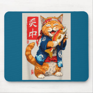 Cute Cat Sushi Japanese Food Anime Graphic Tees Me Mouse Mat