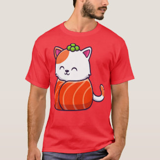 Cute Cat Sushi Salmon 3 T-Shirt