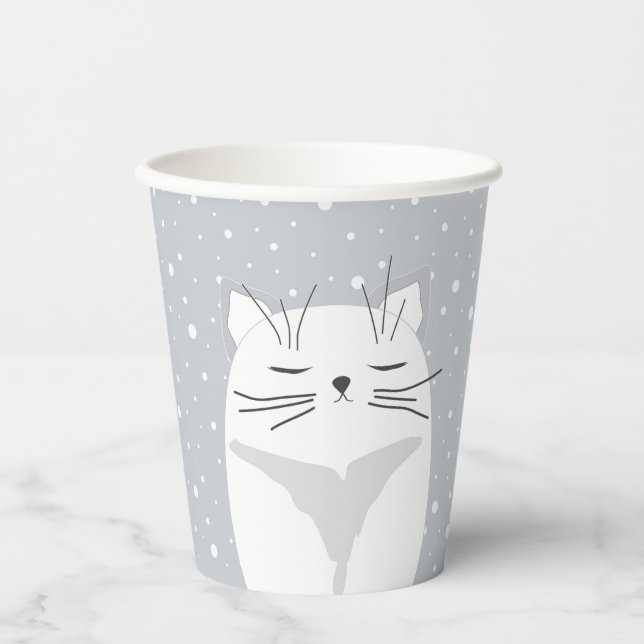 Cute cat, symbol of 2023.  paper cups (Front)