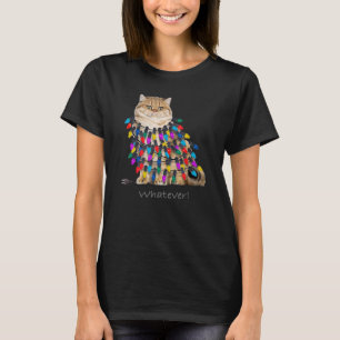 Cute Cat Tangled In Christmas Whatever T-Shirt