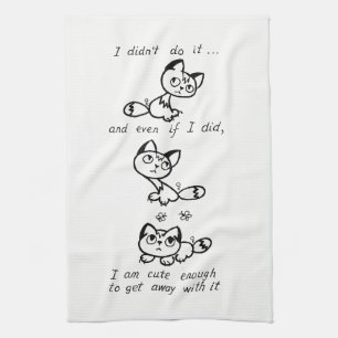 Cute Cat Tea Towel