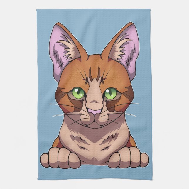 Cute Cat Tea Towel (Vertical)