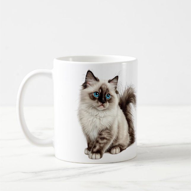 Cute Cat Tee Cat Mum Cat Dad Coffee Mug (Left)