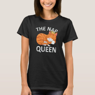 Cute Cat  The Nap Queen Kitty Womens Girls Cat Mum T-Shirt