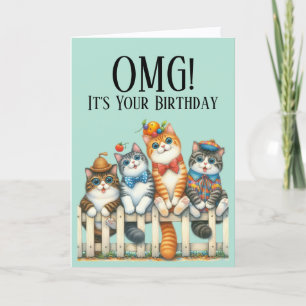 Cute Cat Theme Birthday Card