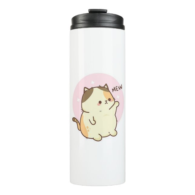 cute cat thermal tumbler (Front)