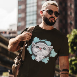 Cute Cat Through Hole T-Shirt
