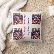 Cute Cat Throw Pillow I'm Not Single I Have a Cat