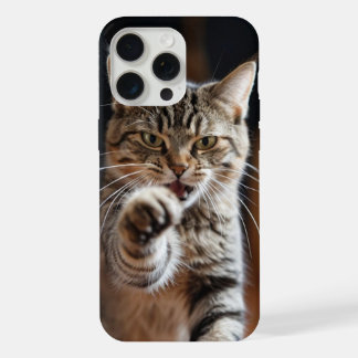 Cute cat throwing a punch iPhone 15 pro max case