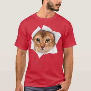 Cute Cat Torn Abyssinian Cat T-Shirt