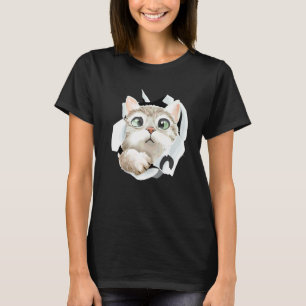 Cute Cat Torn Cloth Cat T-Shirt
