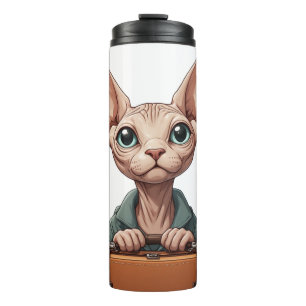 Cute Cat Traveler – Gift for Cat Lovers Thermal Tumbler