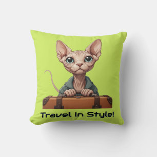 Cute Cat Traveller – Gift for Cat Lovers Cushion