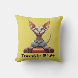 Cute Cat Traveller – Gift for Cat Lovers Cushion