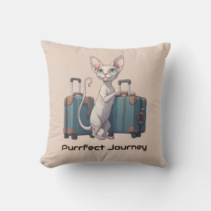 Cute Cat Traveller – Gift for Cat Lovers Cushion