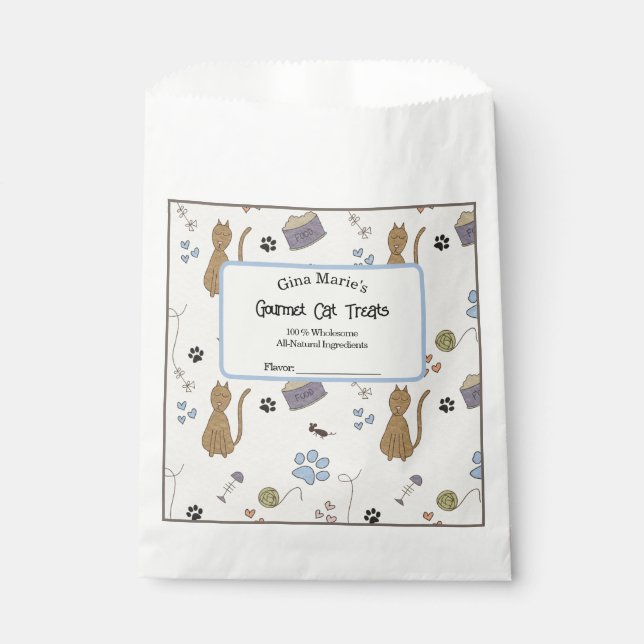 Cute Cat Treats  Favour Bag (Front)
