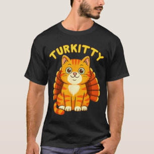 Cute Cat Turkey Funny Thanksgiving For Men Women K T-Shirt