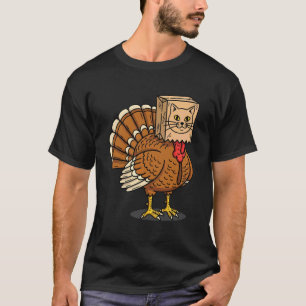 Cute Cat Turkey Mashup Funny Meow Meow Thanksgivin T-Shirt