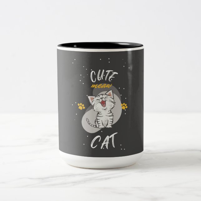 CUTE CAT Two-Tone COFFEE MUG (Center)
