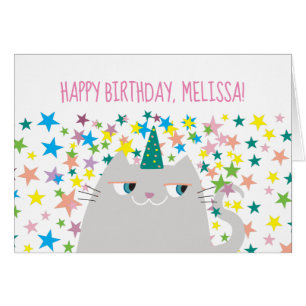 Cute Cat Unicorn Birthday Card