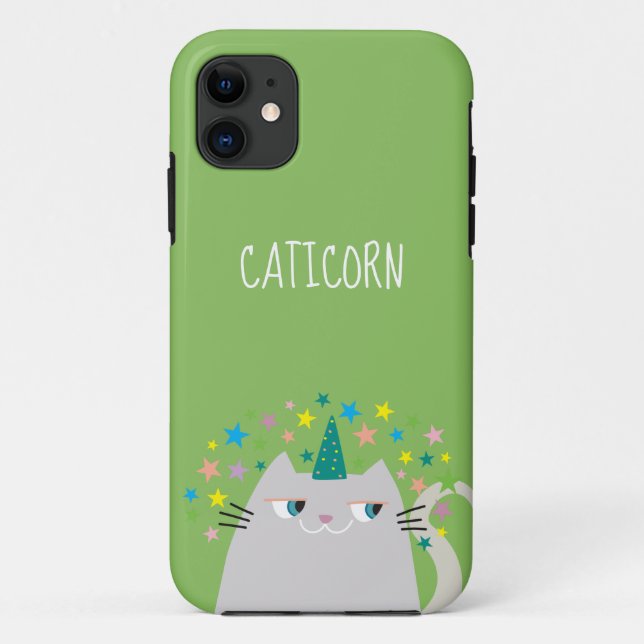 Cute Cat Unicorn Monogrammed Case-Mate iPhone Case (Back)
