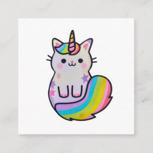 Cute cat unicorn rainbow enclosure card