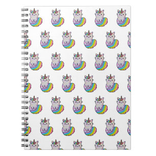 Cute cat unicorn rainbow notebook