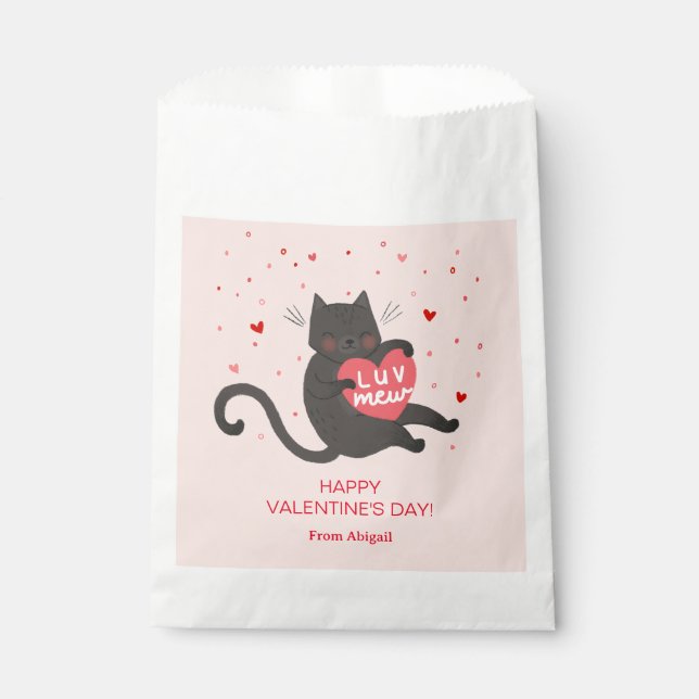 Cute Cat Valentine Favour Bags (Front)