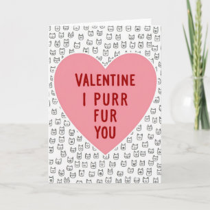 Cute Cat Valentine Purr Card