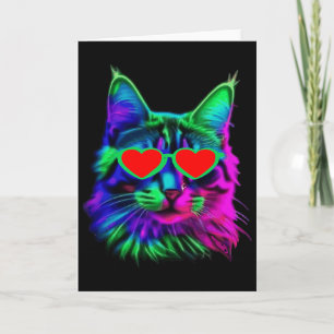 Cute Cat Valentines Day Sungles Heart Kitty Love K Card