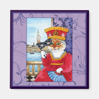 Cute cat, Venice Carnival costume Magnet