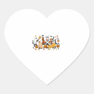 Cute Cat Vintage Halloween Heart Sticker