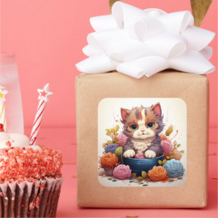 Cute cat vintage sticker