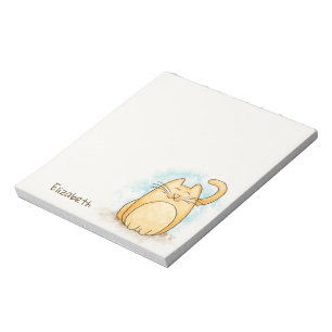 Cute Cat Watercolor Personalize Notepad