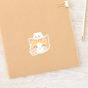 Cute Cat Waving Hello Sticker