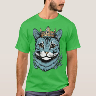 Cute cat wearing a crown vector style T-Shirt