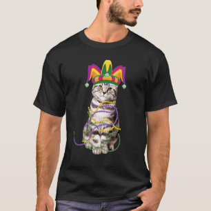 Cute Cat Wearing Carnival Mask Mardi Gras Cat Men T-Shirt