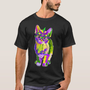 Cute Cat Wearing Carnival Mask Mardi Gras Cat T-Shirt