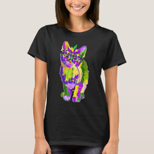 Cute Cat Wearing Carnival Mask Mardi Gras Cat T-Shirt
