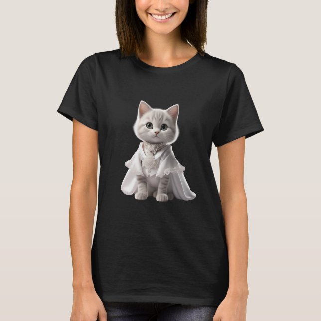cute cat wearing clothes, funny kitten T-Shirt (Front)