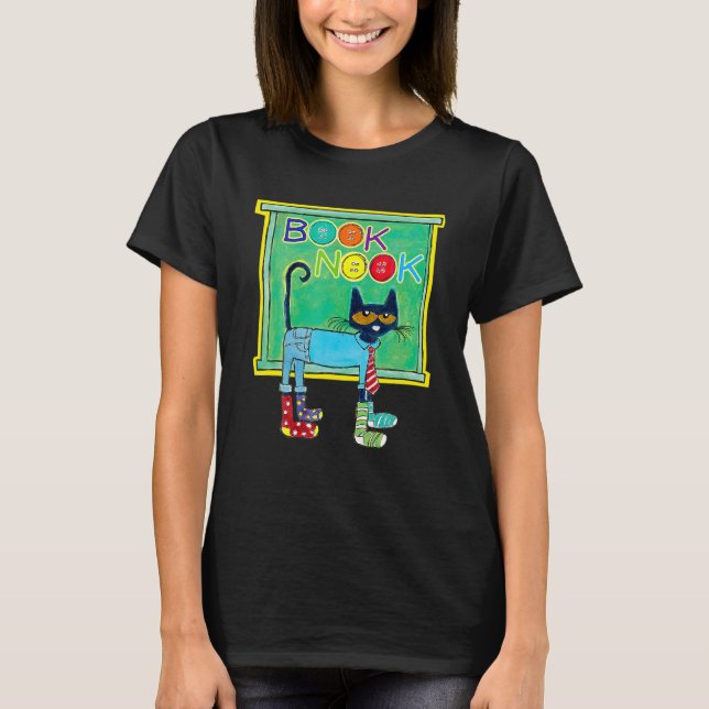 Cute Cat Wearing Socks  Reader Books T-Shirt (Front)
