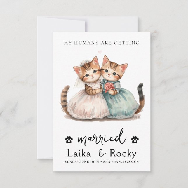 Cute Cat Wedding Invitation (Front)