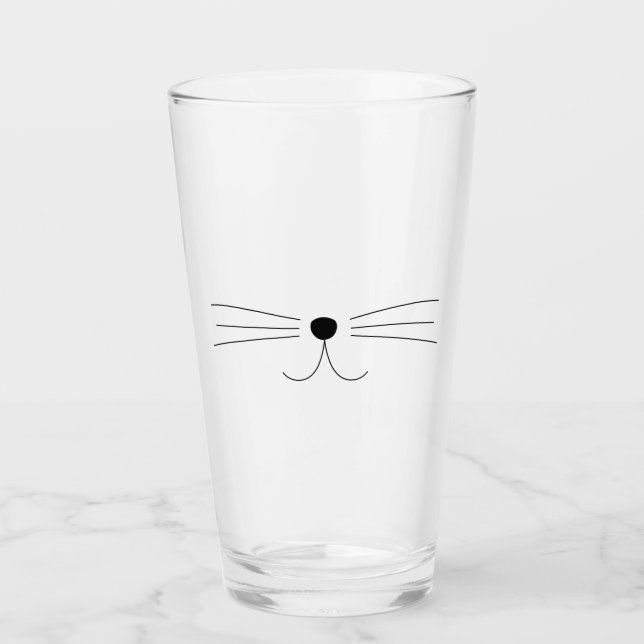 Cute Cat Whiskers Glass (Front)