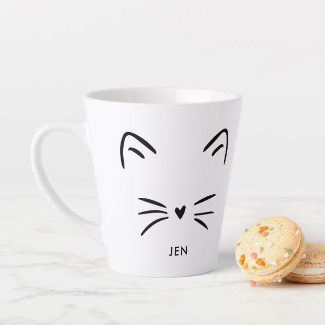 Cute Cat Whiskers Latte Mug (In Situ)