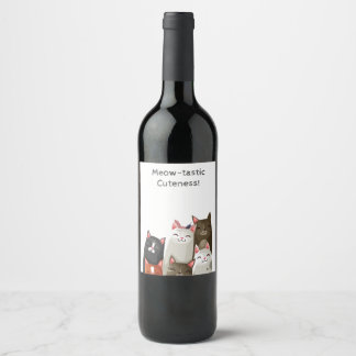 Cute Cat Wine Label